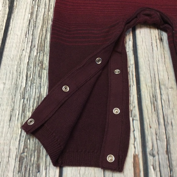 Gap Boys 0-3 3-6 6-12 12-18 18-24 Month Red Striped Faded Sweater Romper - Picture 3 of 5